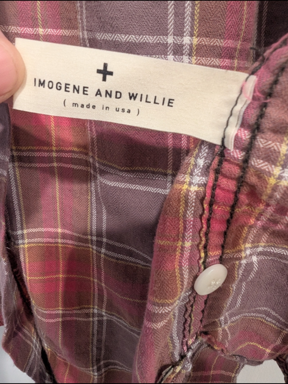 Imogene + Willie Earl Red Plaid Button-Up Shirt Unisex Size Small - Picture 3 of 7